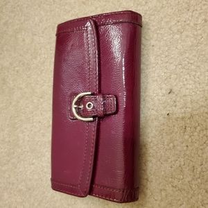 Coach Patent Leather Deep Purple Wallet